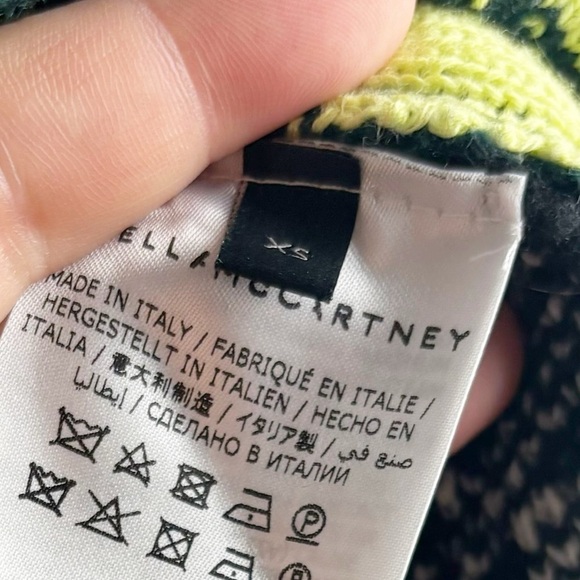 Stella McCartney x Ed Curtis Fuzzy Mixed Print Color Block Crew Neck Sweater XS - Picture 7 of 7